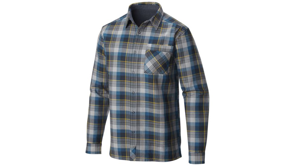 Reversible Flannel Plaid Long Sleeve Shirt - Mens-Phoenix Blue-XX-Large