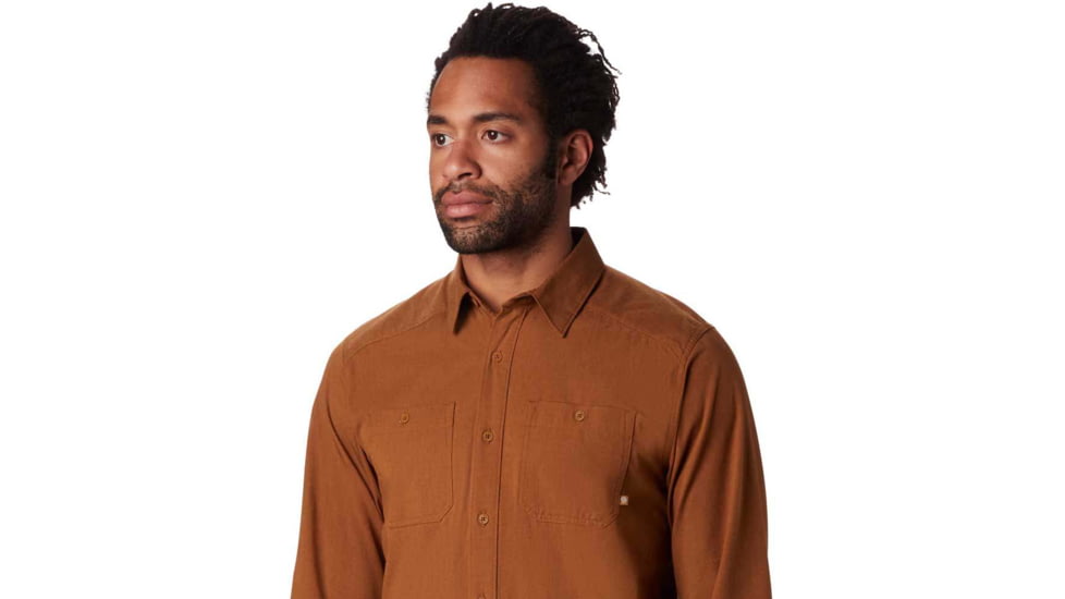 Mountain Hardwear Riveter Twill Long Sleeve Button Up Shirt - Mens, Golden Brown, Extra Large/Regular, OM2267233-XXL