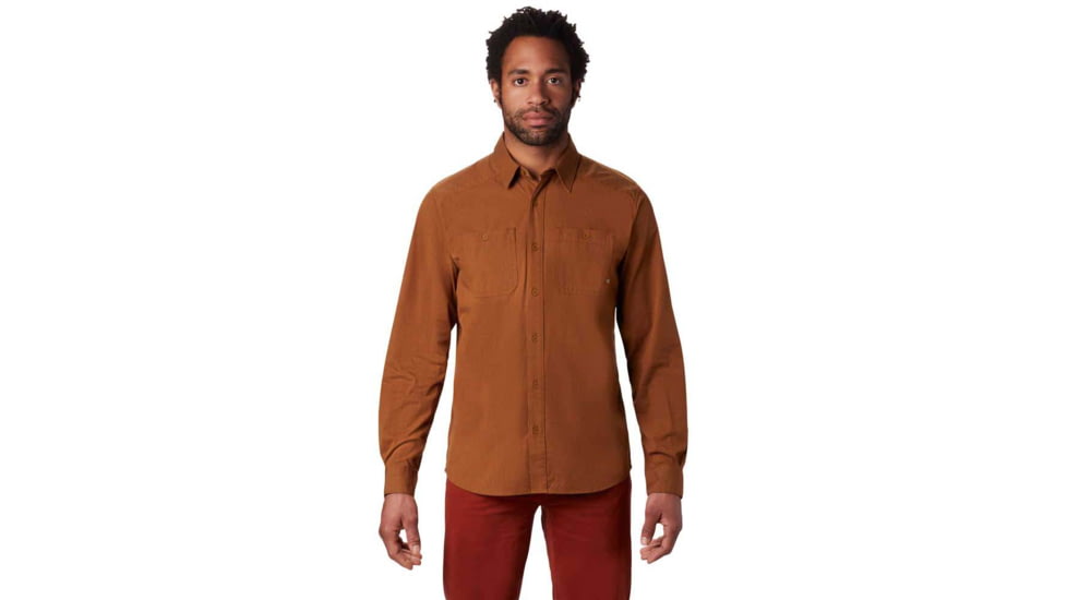 Mountain Hardwear Riveter Twill Long Sleeve Button Up Shirt - Mens, Golden Brown, Extra Large/Regular, OM2267233-XXL