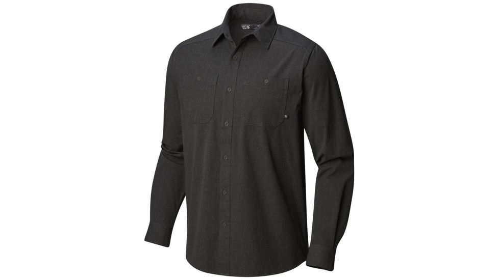 Mountain Hardwear Riveter Twill Long Sleeve Button Up Shirt - Mens, Stealth Grey, Small, 1792871006-S