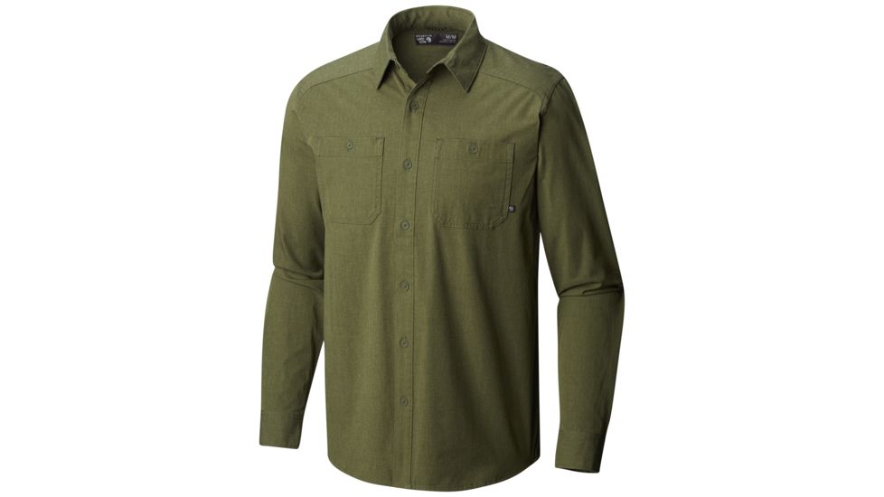 Mountain Hardwear Riveter Twill Long Sleeve Button Up Shirt - Mens, Surplus Green, Medium, 1792871347-M