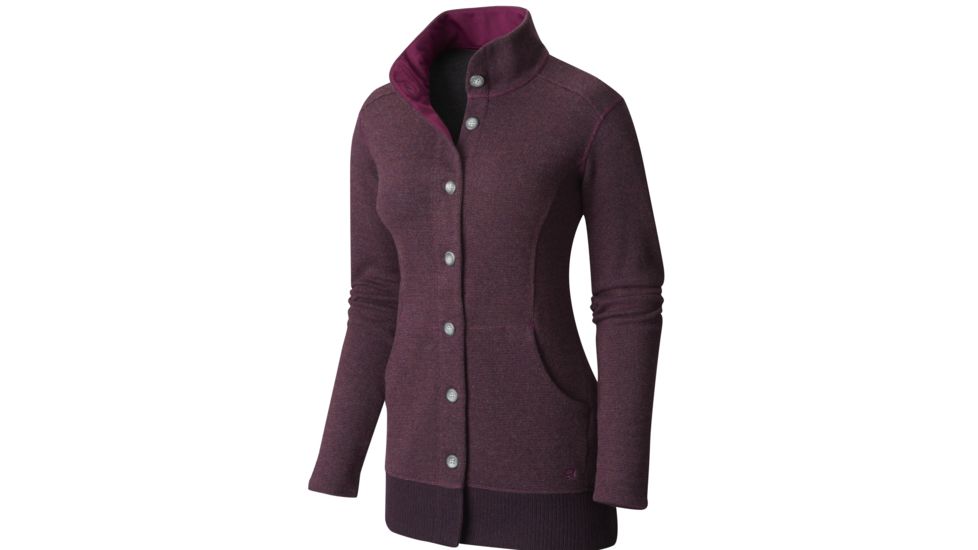 Sarafin Button Front Sweater - Womens-Dark Raspberry-Medium