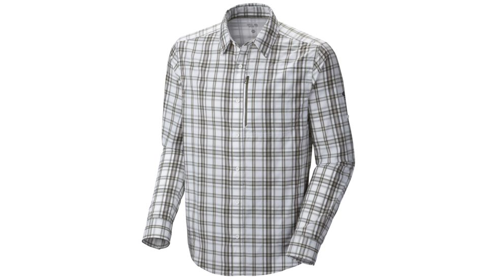 Mountain Hardwear Seaver Tech Long Sleeve Shirt - Men's-White-Small