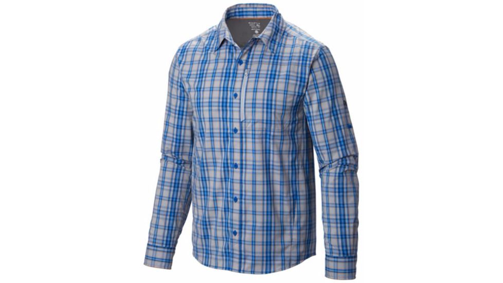 Mountain Hardwear Seaver Tech Long Sleeve Shirt - Mens-Azul-X-Large