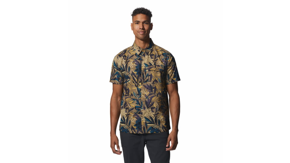Mountain Hardwear Shade Lite Short Sleeve Shirt - Mens, Trail Dust Tropicali Print, Small, 1982371250-Tt-S
