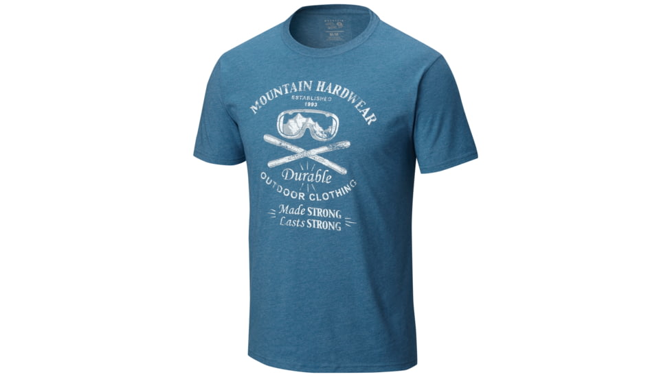 Mountain Hardwear Ski HW Short Sleeve T - Mens, Heather Bluesteel, Extra Large, OM6829449-XL