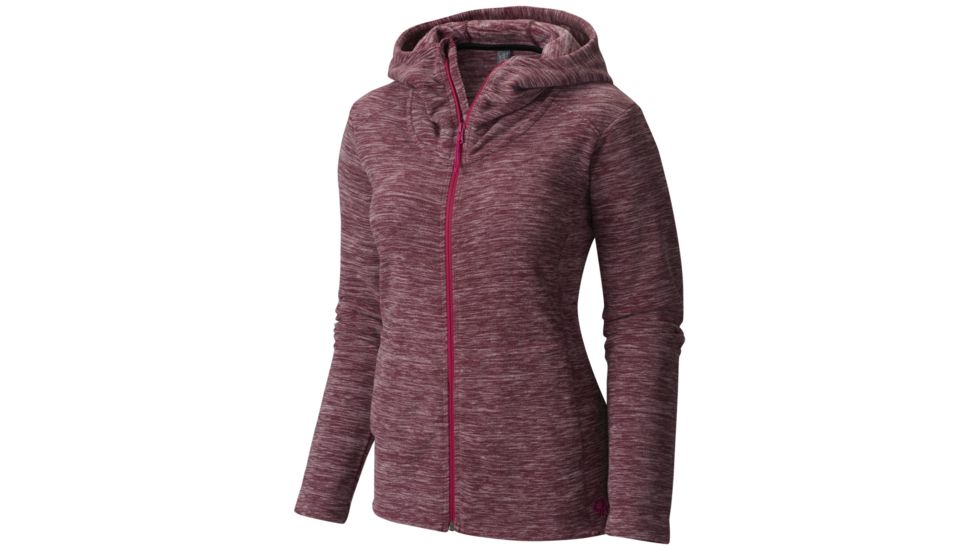 Mountain Hardwear Snowpass Fleece Full-Zip Hoody - Womens-Heather Dark Raspberry-Small