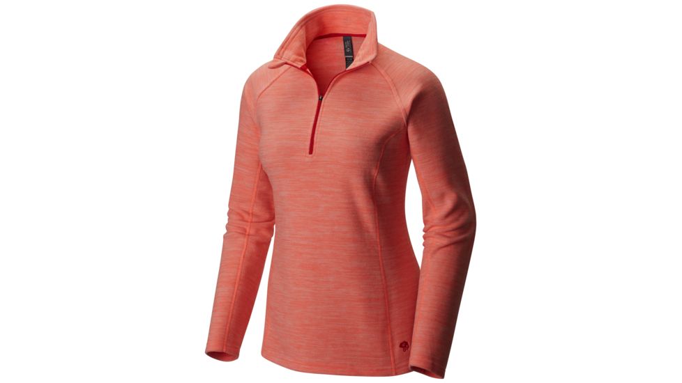 Mountain Hardwear Snowpass Fleece Zip T - Women's-Heather Coralescent-Large