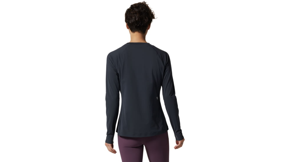 Mountain Hardwear Stretch Long Sleeve Crew Top - Womens, Black, Extra Large, 1942561090-XL