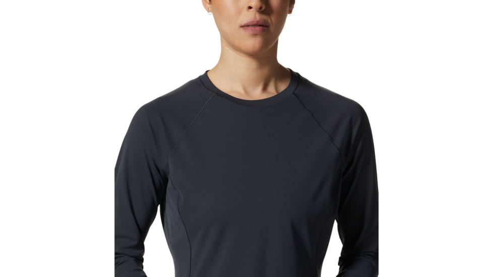 Mountain Hardwear Stretch Long Sleeve Crew Top - Womens, Black, Extra Large, 1942561090-XL