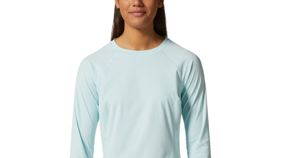 Mountain Hardwear Stretch Long Sleeve Crew Top - Womens, Pale Ice, Extra Small, 1942561428-XS