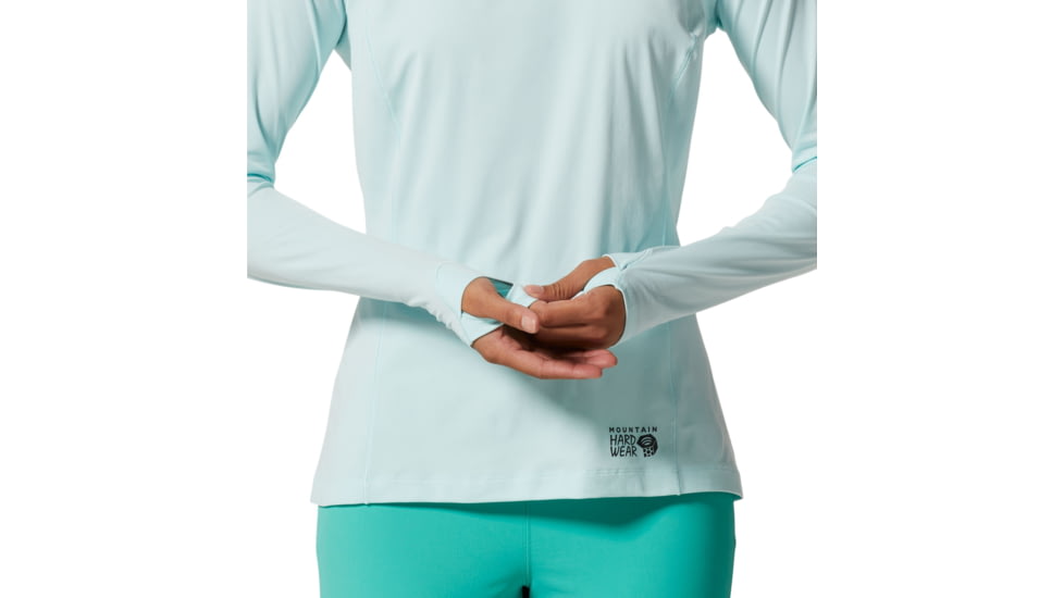 Mountain Hardwear Stretch Long Sleeve Crew Top - Womens, Pale Ice, Extra Small, 1942561428-XS