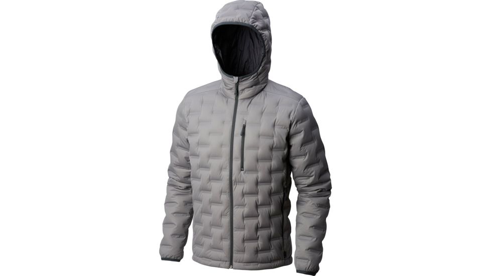 Mountain Hardwear StretchDown DS Hooded Jacket, Manta Grey, L, 1732001073-L