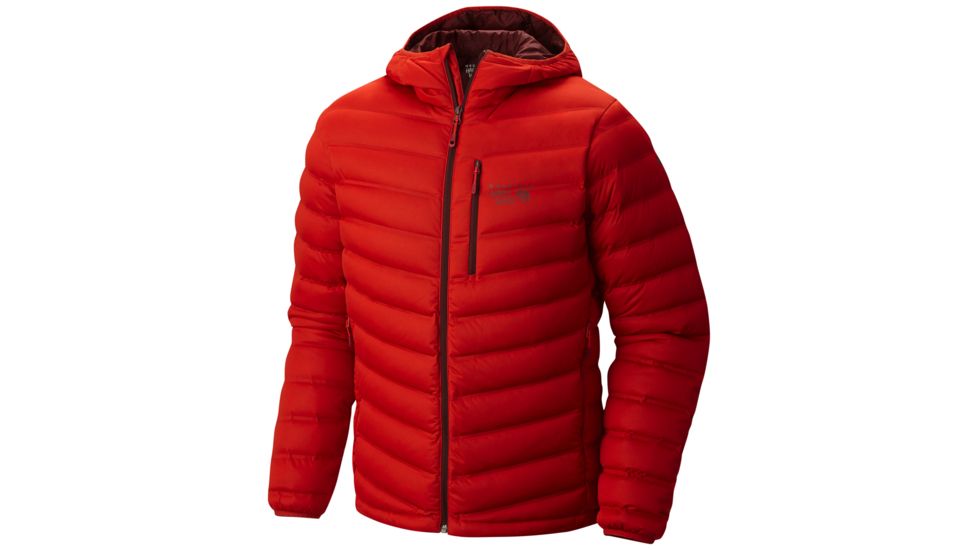Mountain Hardwear StretchDown Hooded Jacket - Men's, Dark Fire, Small