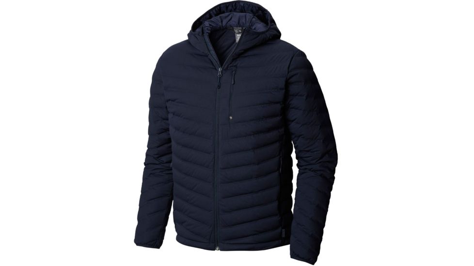 Mountain Hardwear Stretchdown Hooded Jacket - Men's, Dark Zinc, Extra Large, 1855761406-XL