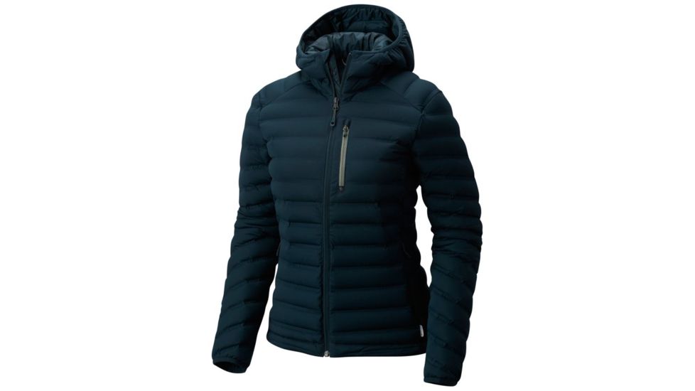 Mountain Hardwear StretchDown Hooded Jacket - Women's, Blue Spruce, XL 1756301310-XL