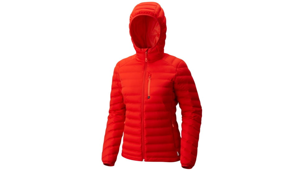 Mountain Hardwear StretchDown Hooded Jacket - Women's, Fiery Red, XS 1756301636-XS