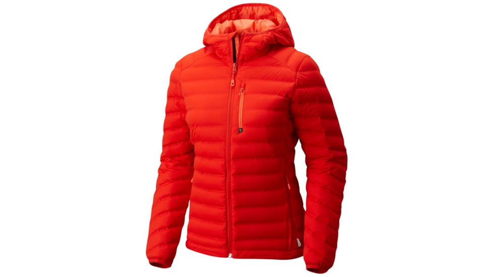 Mountain Hardwear StretchDown Hooded Jacket - Women's, Fiery Red, XS 1756301636-XS