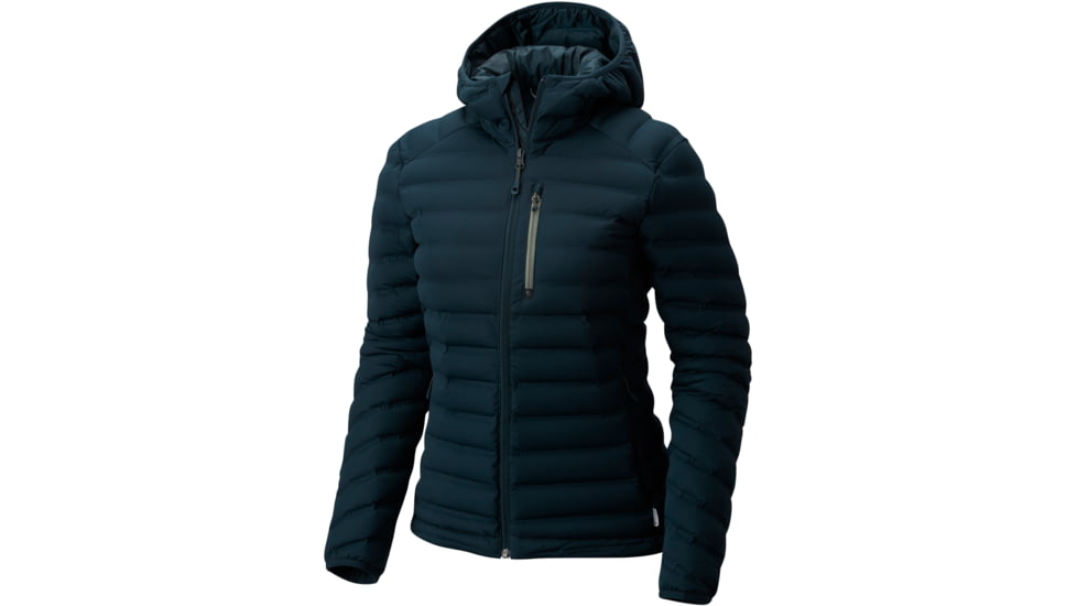 Mountain Hardwear StretchDown Hooded Jacket - Women's-Blue Spruce-Large