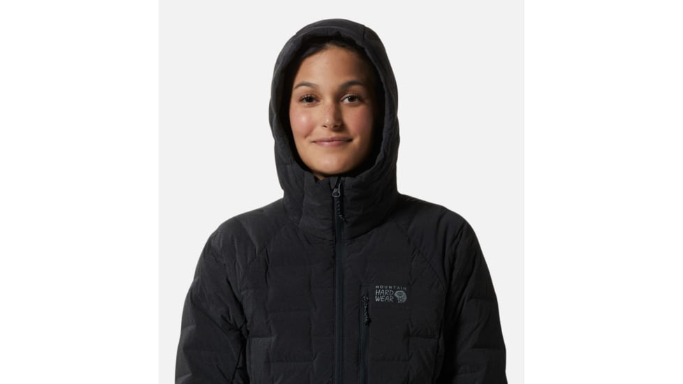 Mountain Hardwear StretchDown Hooded Jacket - Womens, Dark Storm Heather, Extra Large, 1943271004-XL
