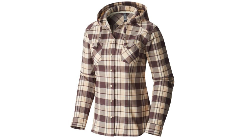 Mountain Hardwear Stretchstone Flannel Hooded Shirt - Women's-Purple Plum-Small