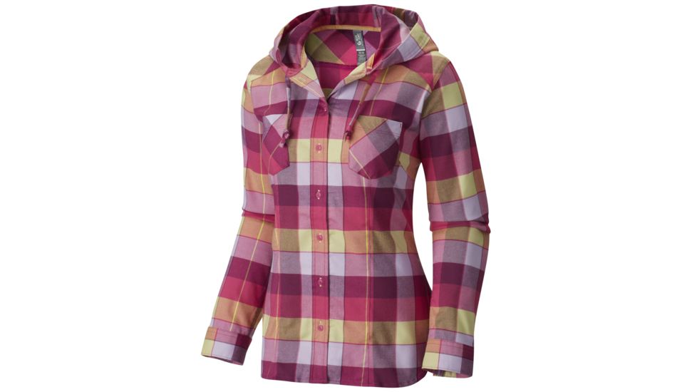 Stretchstone Flannel Hooded Shirt - Womens-Haute Pink-X-Small