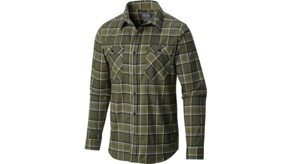 Mountain Hardwear Stretchstone Flannel Long Sleeve Shirt - Men's-Peatmoss-Small