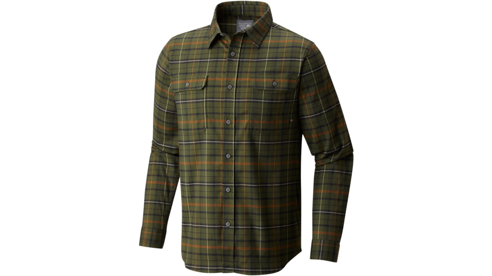 Mountain Hardwear Stretchstone Flannel Long Sleeve Shirt - Men's-Surplus Green-Large