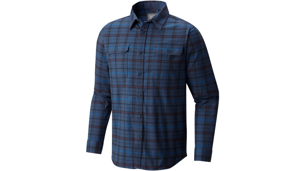 Mountain Hardwear Stretchstone Flannel Long Sleeve Shirt - Men's-Zinc-Small