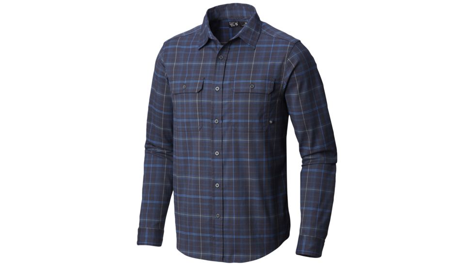 Mountain Hardwear Stretchstone Long Sleeve Flannel Shirt - Mens, Dark Zinc, Medium, 1677161406-M