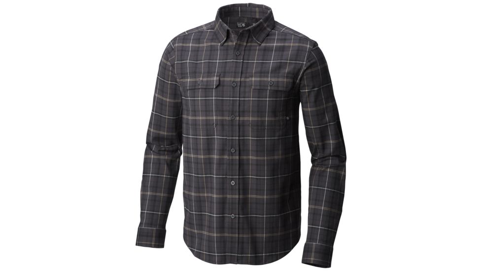 Mountain Hardwear Stretchstone Long Sleeve Flannel Shirt - Mens, Shark, 2XL, 1677161011-XXL