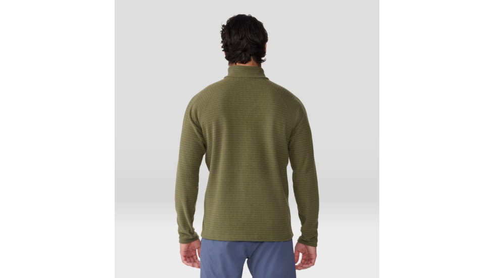 Mountain Hardwear Summit Grid 1/2 Zip Hoody - Mens, Combat Green, Extra Large, 2050331353-XL