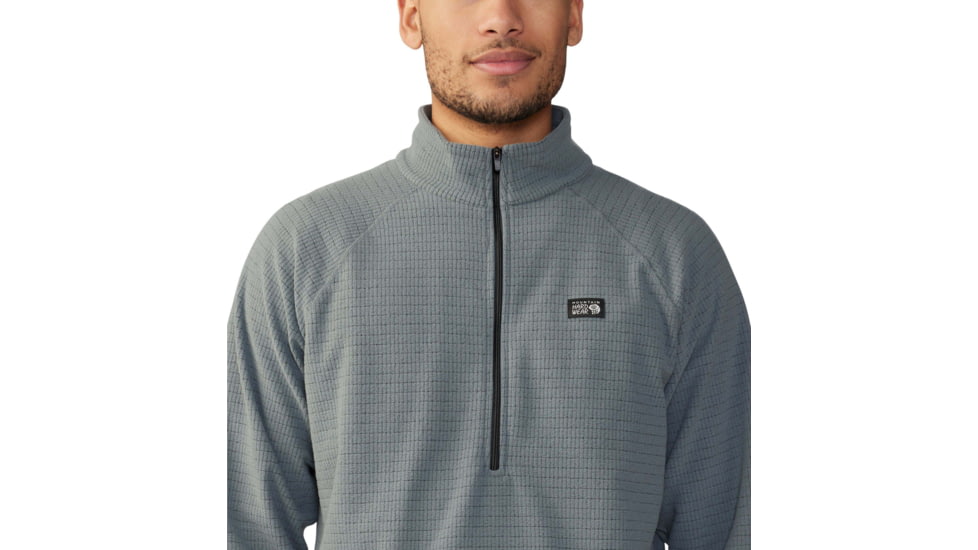 Mountain Hardwear Summit Grid 1/2 Zip Hoody - Mens, Foil Grey, Large, 2050331056-Foil Grey-L