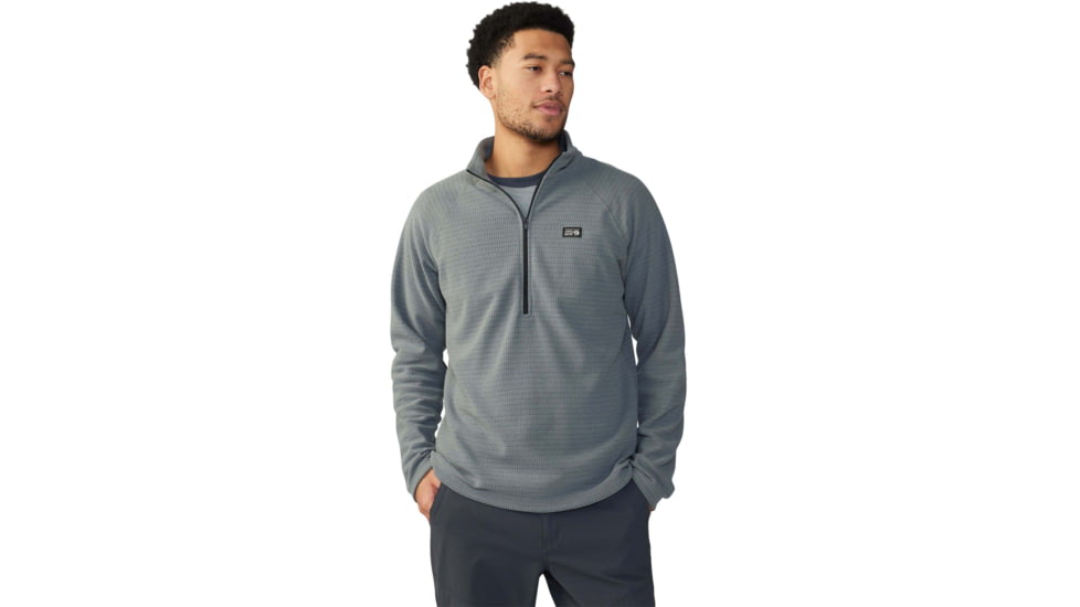 Mountain Hardwear Summit Grid 1/2 Zip Hoody - Mens, Foil Grey, Large, 2050331056-Foil Grey-L