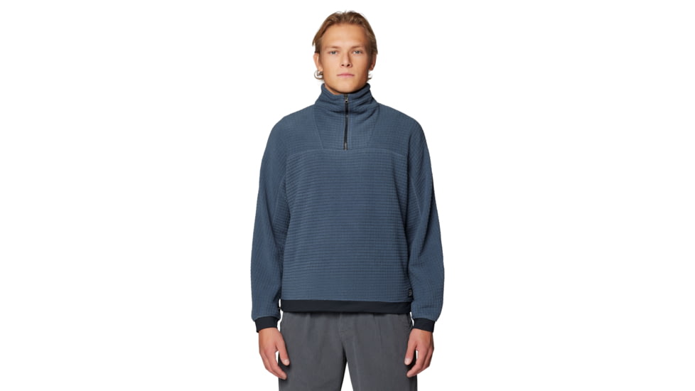 Mountain Hardwear Summit Grid Big Grid Half Zip Top - Men's, Moon Blue, S, 2128911430-430-S