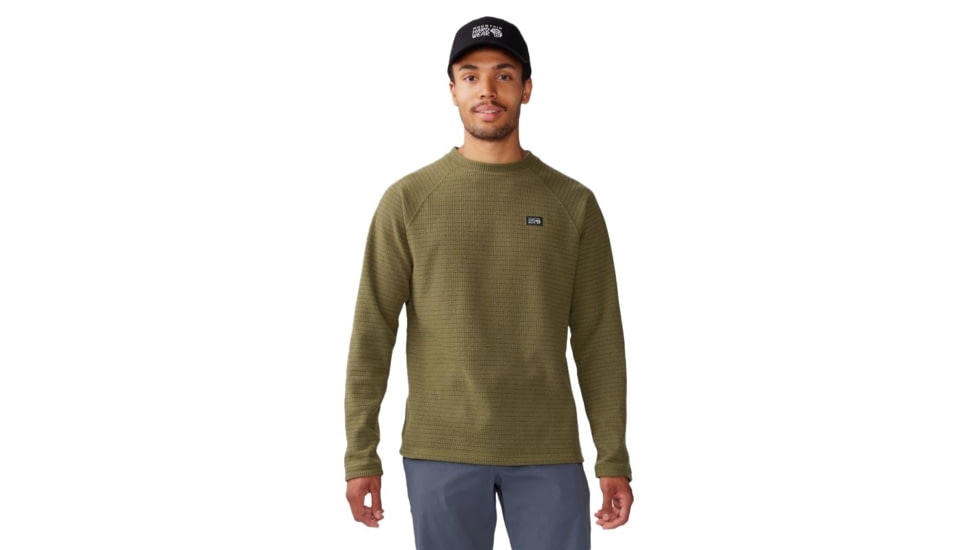 Mountain Hardwear Summit Grid Long Sleeve Crew - Men's, Combat Green, Small, 2042511353-S