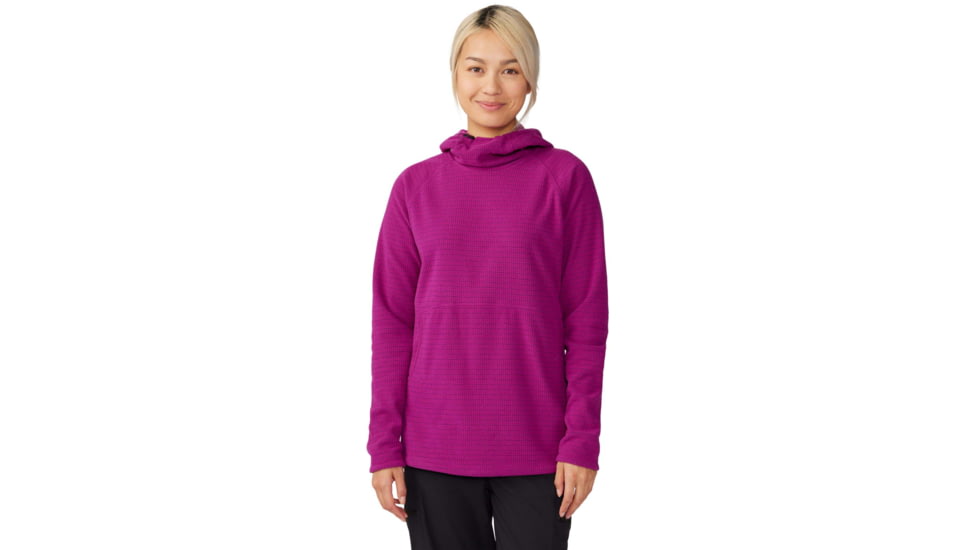 Mountain Hardwear Summit Grid Tunic Hoody - Womens, Berry Glow, Large, 2019001533-Berry Glow-L