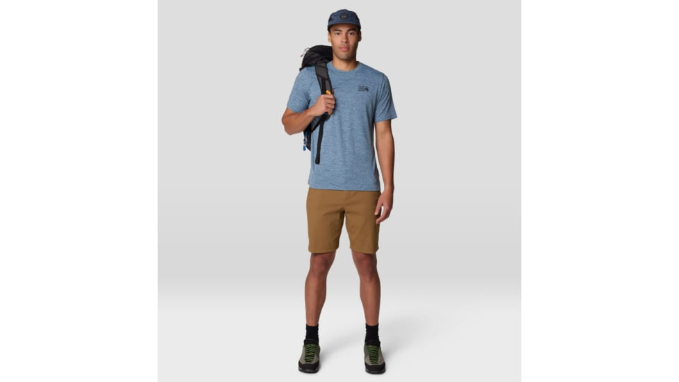 Mountain Hardwear Sunblocker Short Sleeve Shirt - Men's, Adriatic Blue Heather, L, 2027891-444-L