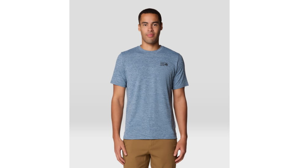 Mountain Hardwear Sunblocker Short Sleeve Shirt - Men's, Adriatic Blue Heather, L, 2027891-444-L