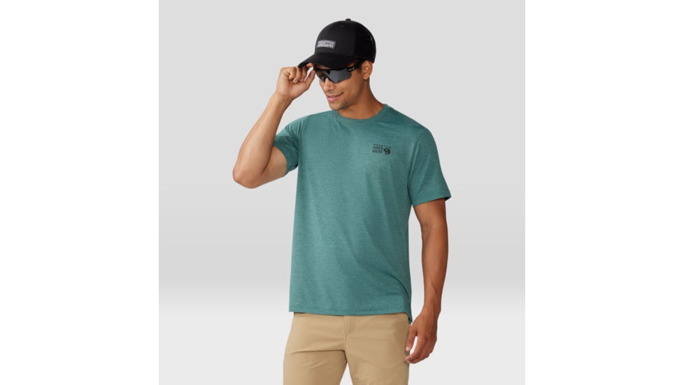 Mountain Hardwear Sunblocker Short Sleeve Shirt - Mens, Blue Pine Heather, Large, 2027891355-L