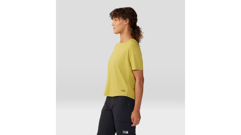 Mountain Hardwear Sunblocker Short Sleeve Shirt - Womens, Bright Olive Heather, Large, 2067781351-L