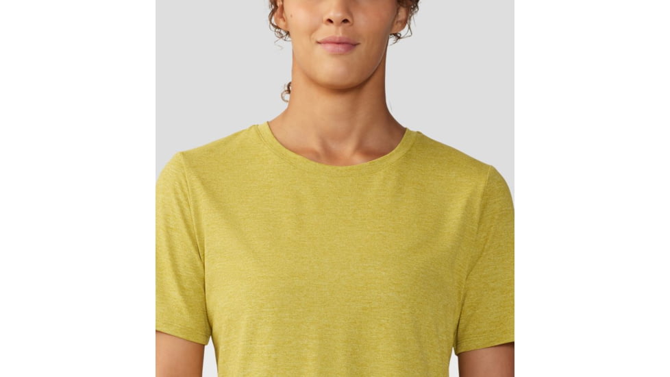 Mountain Hardwear Sunblocker Short Sleeve Shirt - Womens, Bright Olive Heather, Large, 2067781351-L