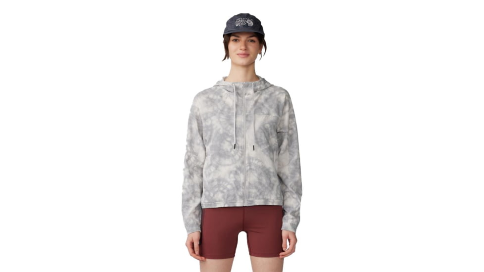 Mountain Hardwear Sunshadow Full Zip Top - Women's, Grey Ice Spore Dye Print, Medium, 1982601064-M