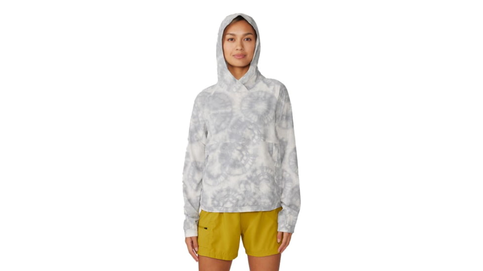 Mountain Hardwear Sunshadow Long Sleeve Hoody - Women's, Grey Ice Spore Dye Print, Extra Large, 1924091063-XL