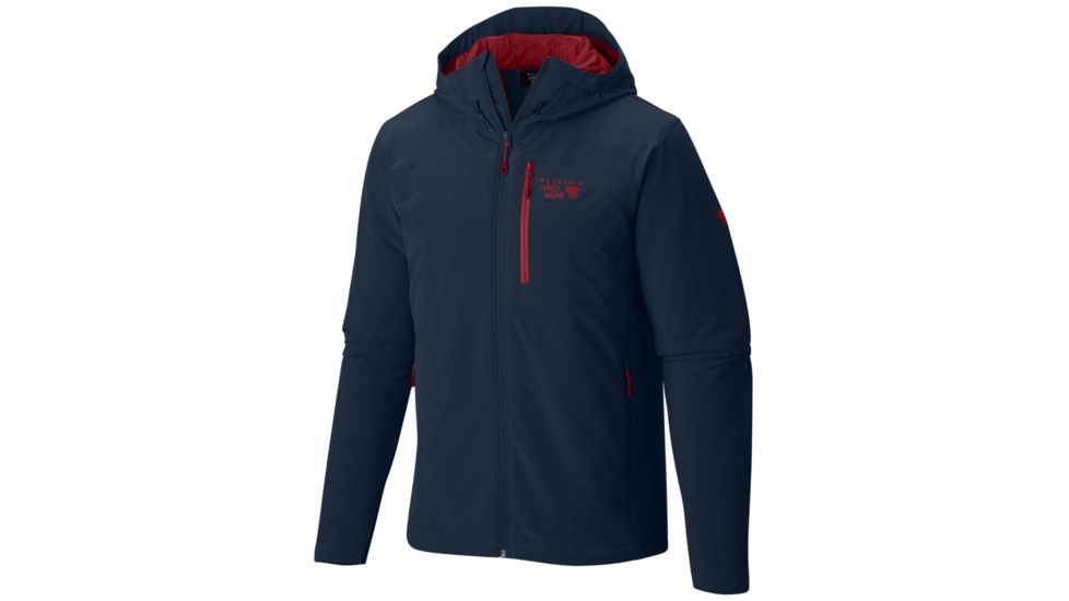 Mountain Hardwear Super Conductor Hooded Jacket - Mens-Hardwear Navy/Rocket-Large