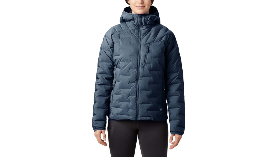 Mountain Hardwear Super DS Stretchdown Hooded Jacket - Womens, Light Zinc, Extra Large, OL7673441-XL