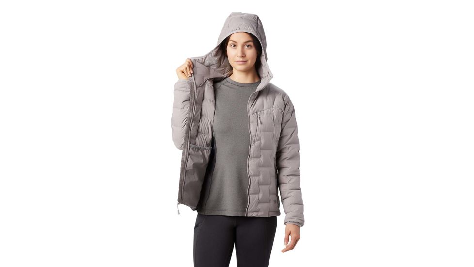 Mountain Hardwear Super/DS Stretchdown Hooded Jacket - Womens, Mystic Purple, Large, Regular Inseam, OL7673514-L