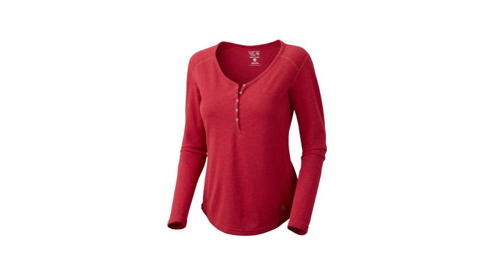 Mountain Hardwear Trekkin Thermal Long Sleeve Henley- Women's-Ruby-Small