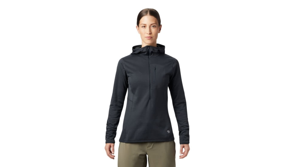 Mountain Hardwear Type 2 Fun 3/4 Zip Hoody - Womens, Dark Storm, Small, 1893771004-Dark Storm-S