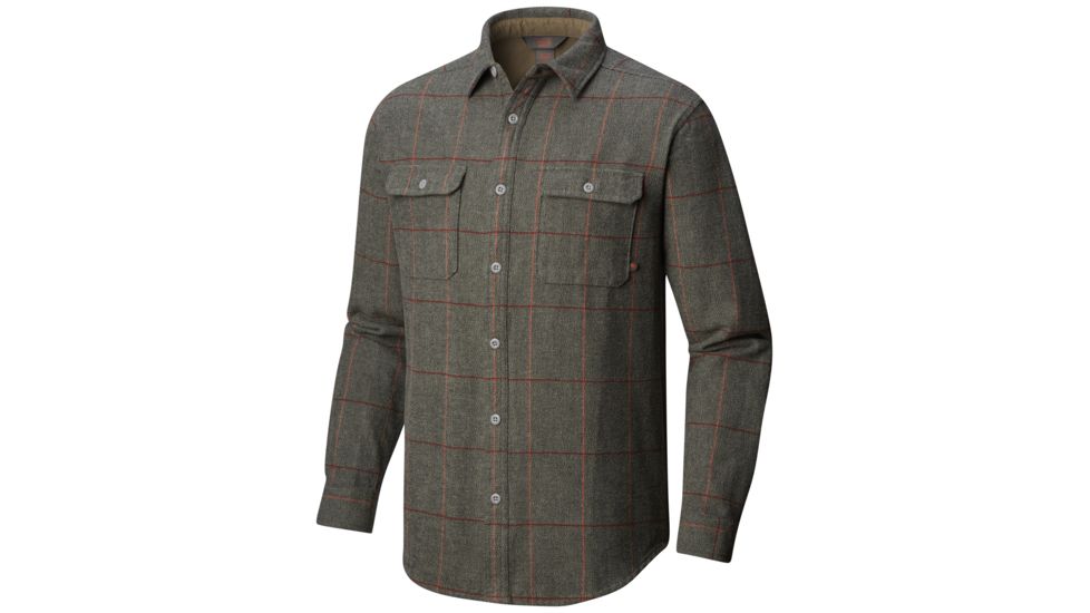 Mountain Hardwear Walcott Long Sleeve Flannel Shirt - Mens, Peatmoss, Small, 1677331213-S